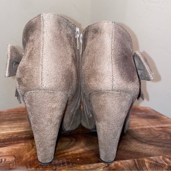 Tan Suede Ankle Booties - Picture 3 of 9